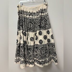 Black and White Floral Skirt
